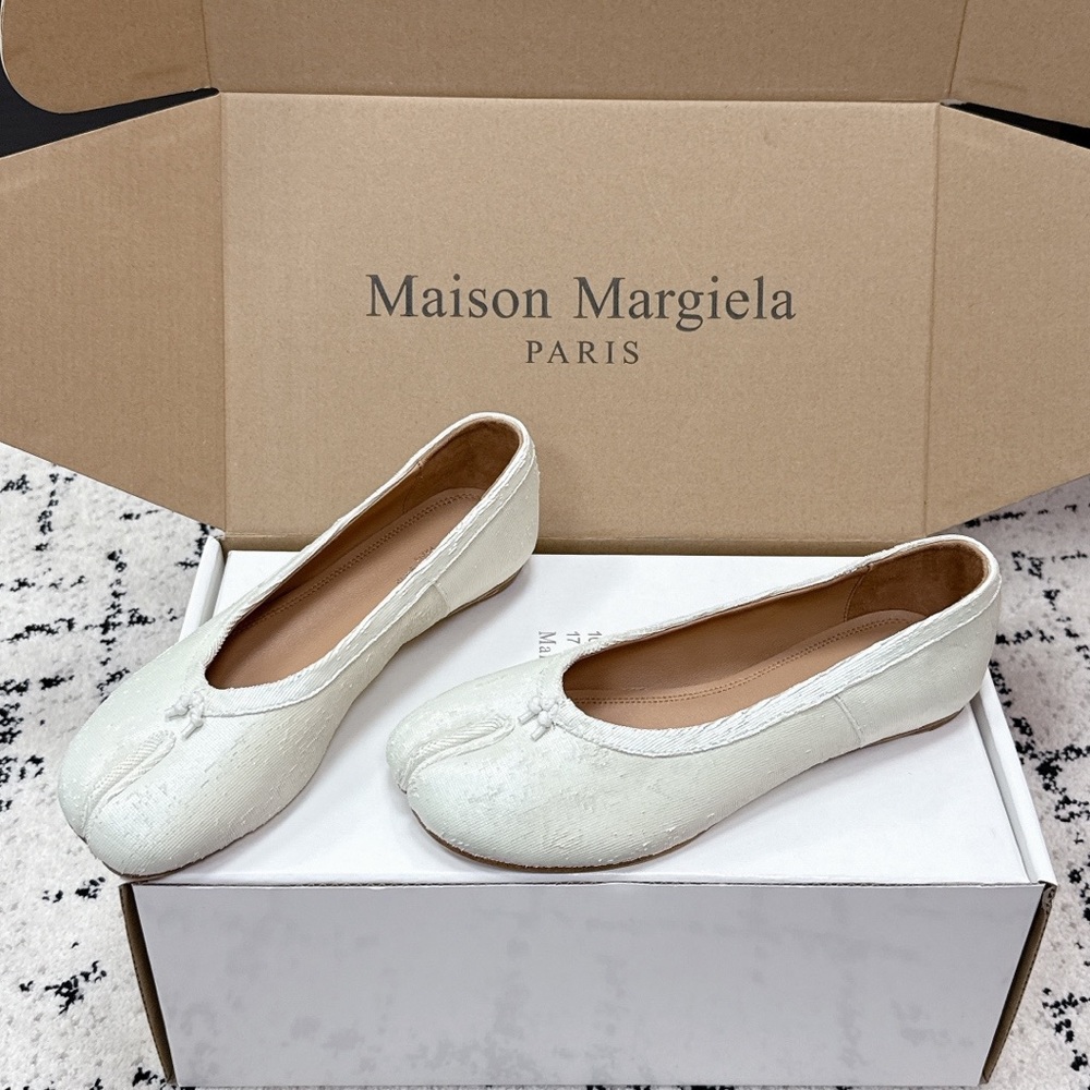 Maison Martin Margiela White Tabi Ballet Flats